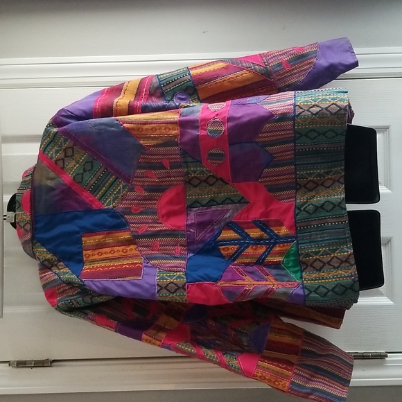 Sharon Anthony women's jacket multicolor wearable art deco size 1X - Picture 12 of 15